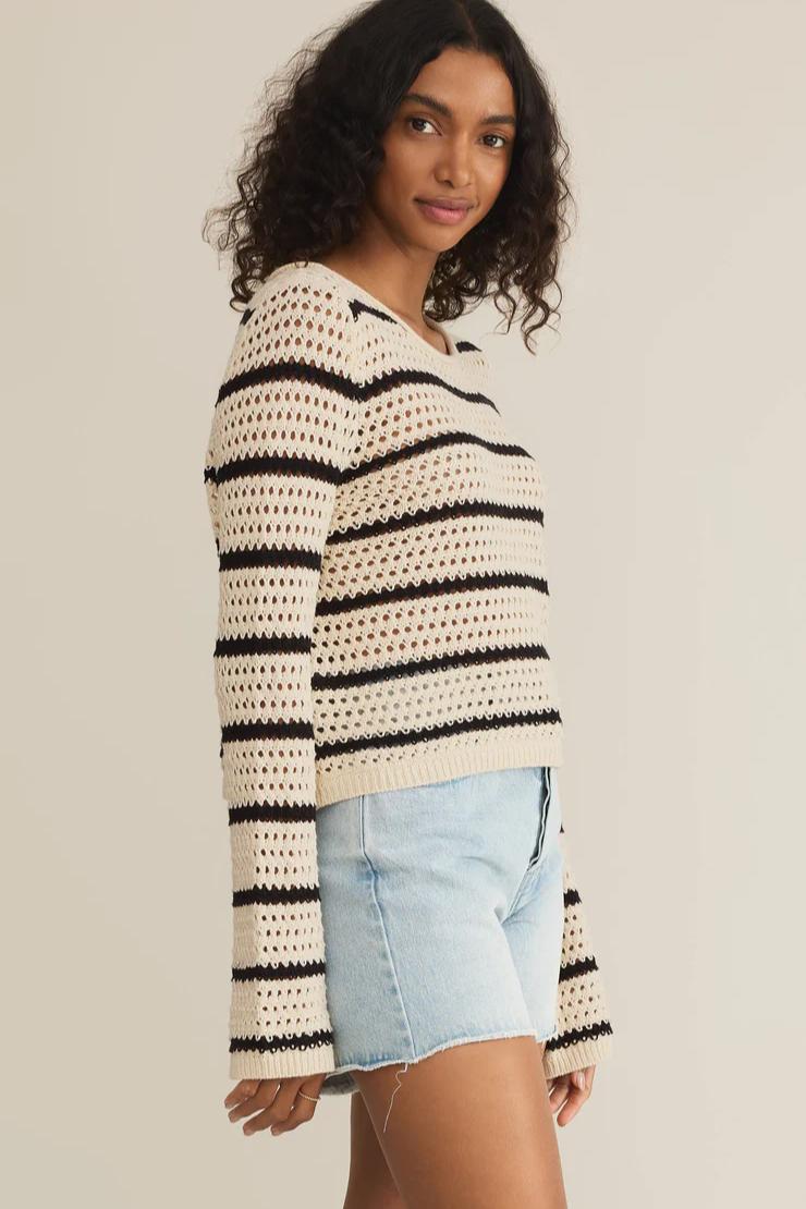 Kit Stripe Crochet Sweater Product Image