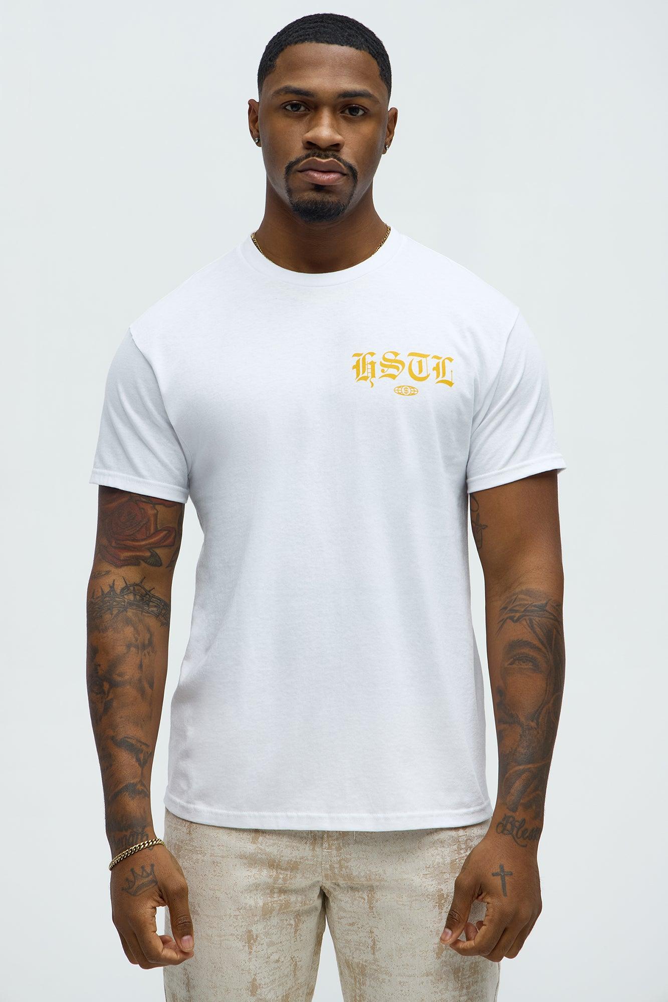 HSTL Gold Short Sleeve Crew Neck T shirt - White Product Image