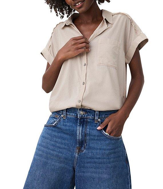 Splendid Paige Point Collar Short Sleeve Shirt Product Image