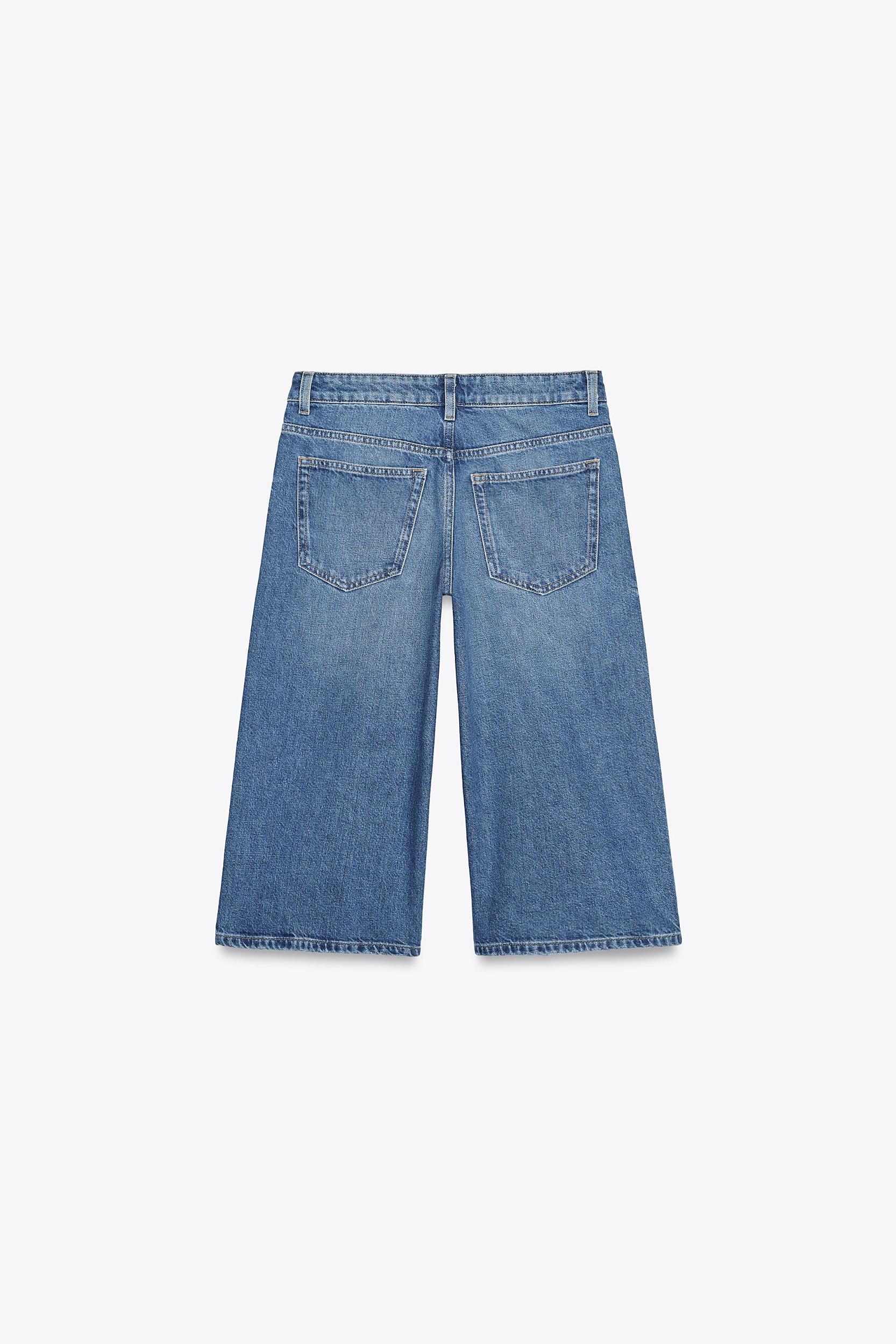 LOW-RISE DENIM JORTS Product Image