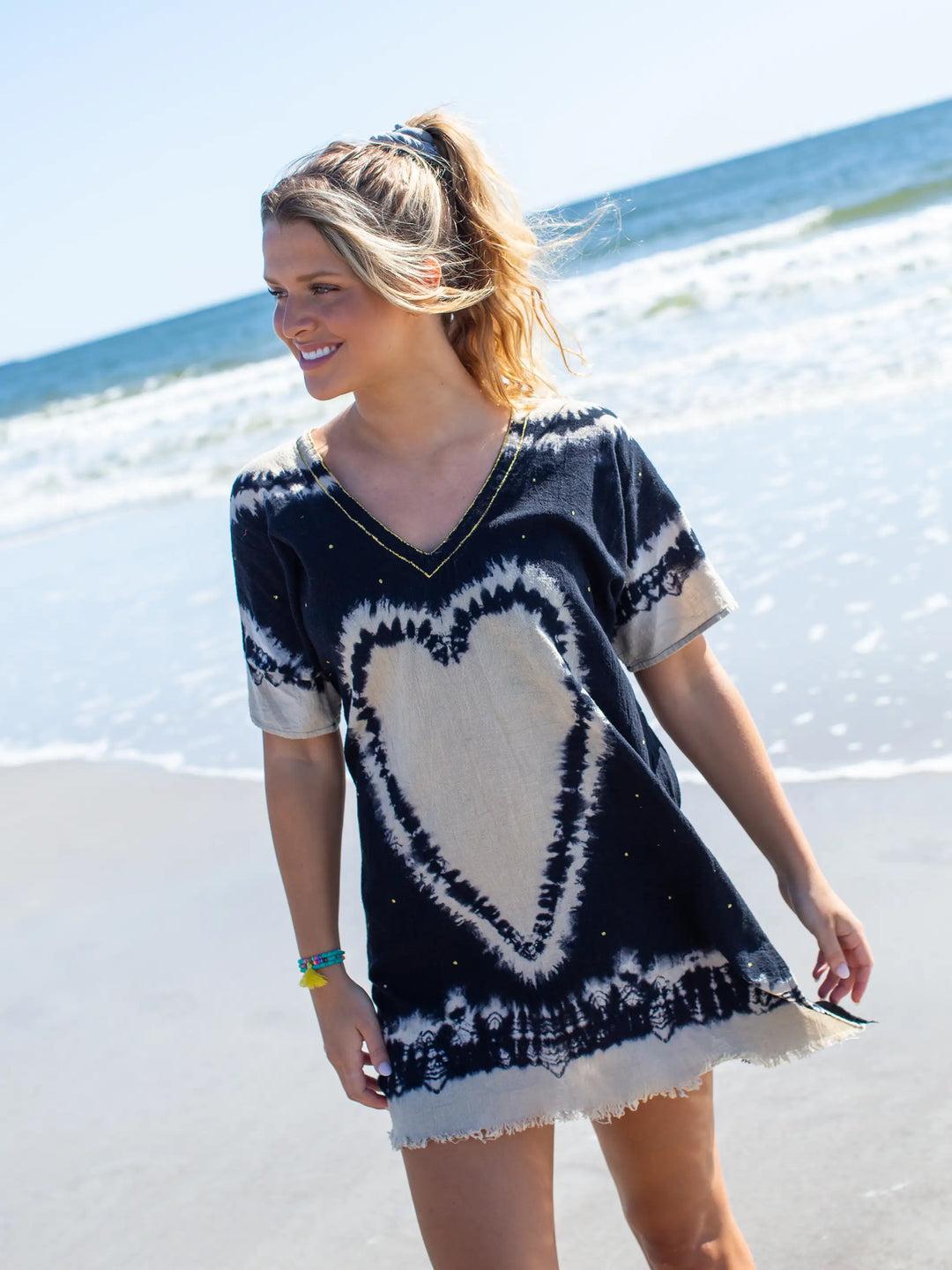 Sayulita Cotton Kaftan - Black Product Image