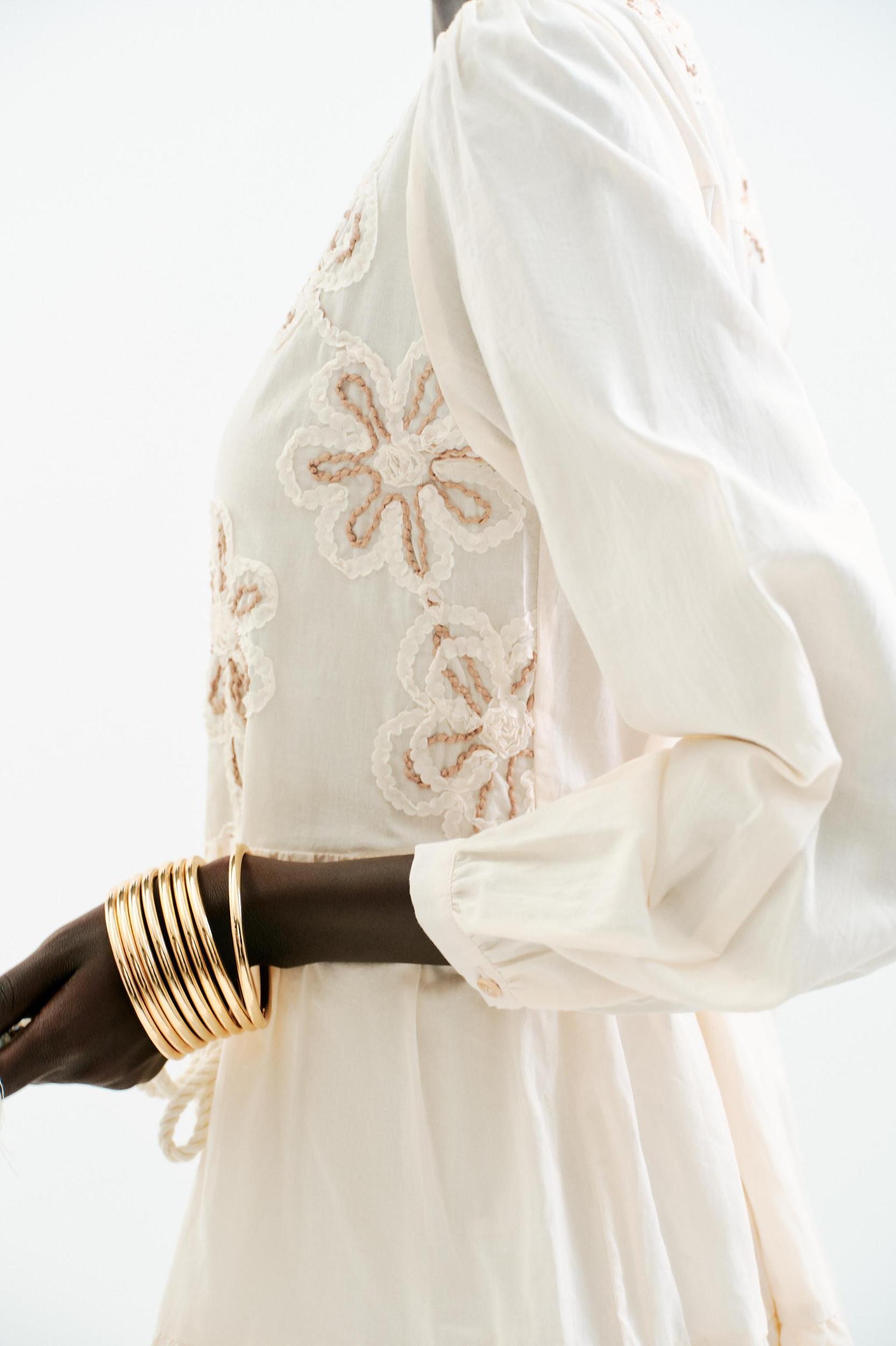 EMBROIDERED TEXTURED DRESS Product Image