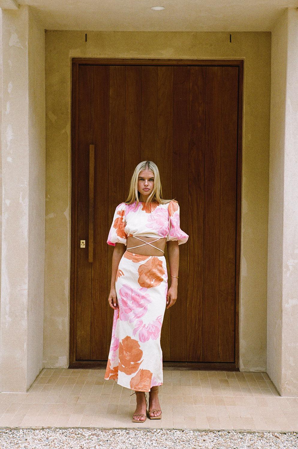 Bailee Midi Skirt - Solstice Pink Product Image