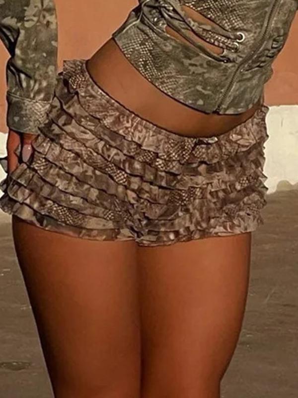 Sexy Retro Branch Print Shorts Product Image