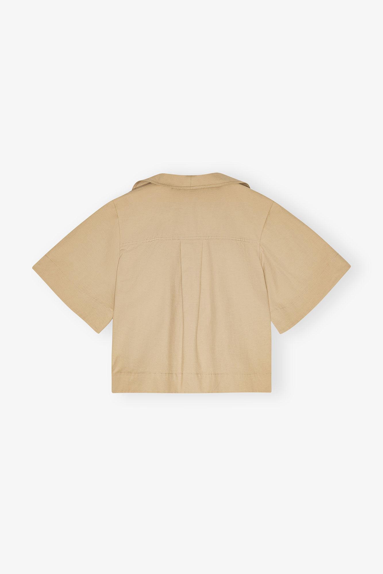 Beige Stretch Cotton Blouse Product Image