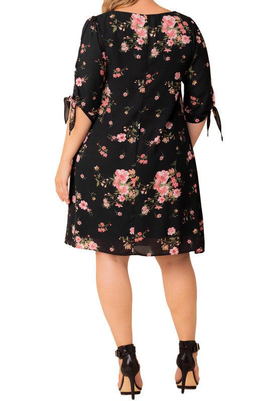 Black Floral Manhattan A-Line Shift Dress - Plus Product Image