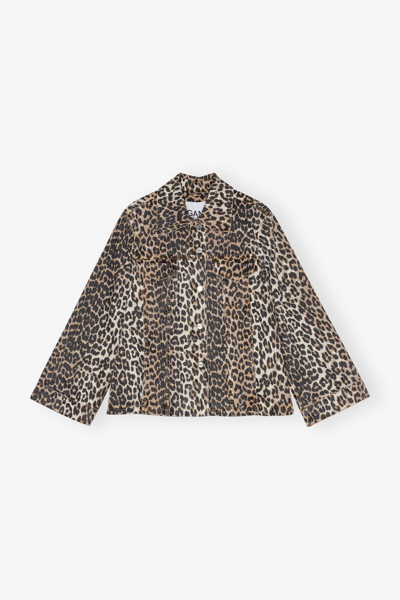 Leopard Denim Jacket Product Image