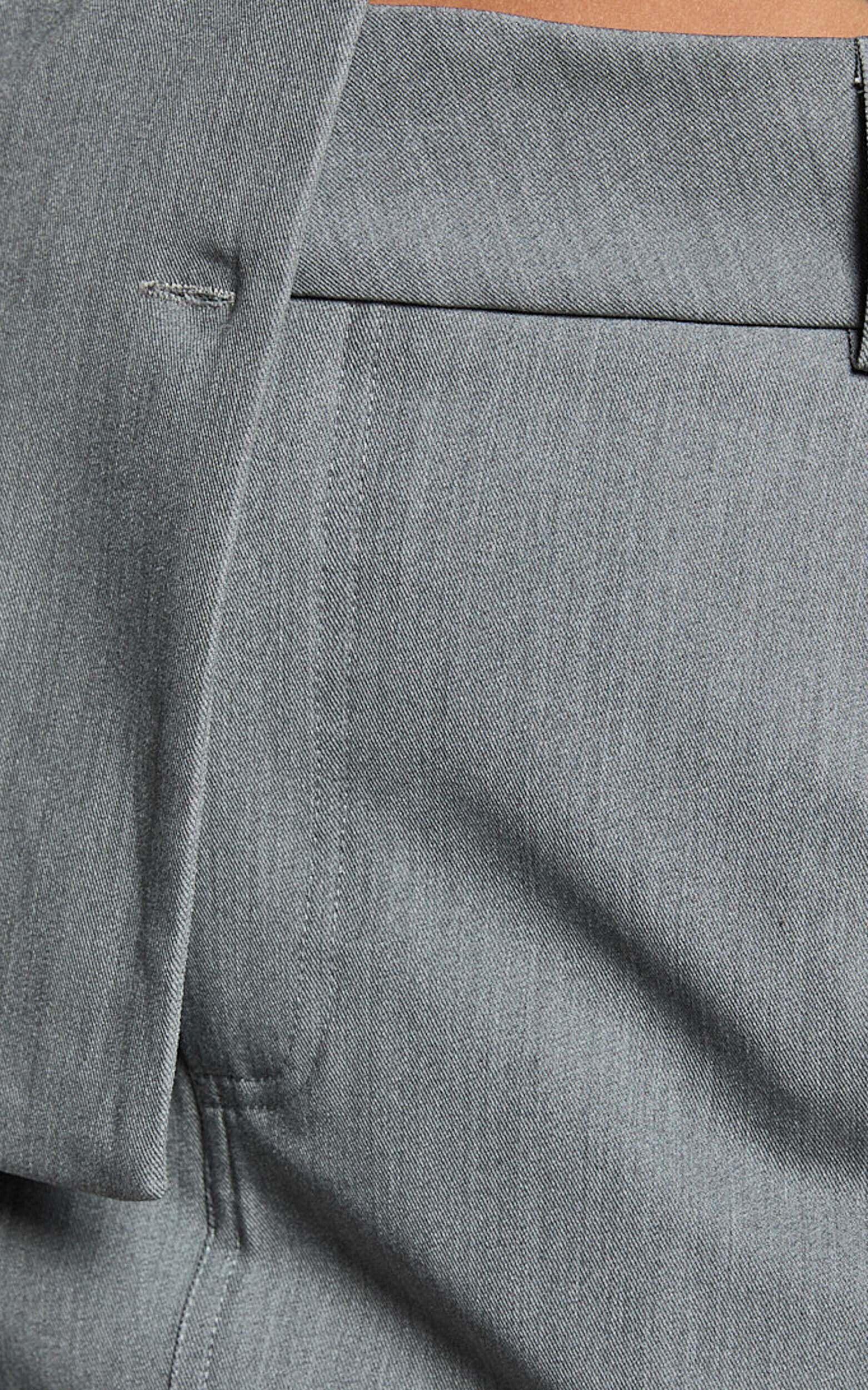 Hope Skort - High Waisted Mini Skort in Grey Product Image