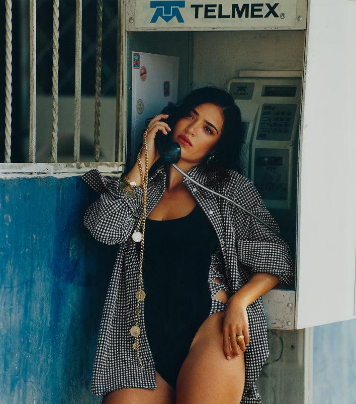 Gingham Seersucker Shirt - Black Gingham Product Image