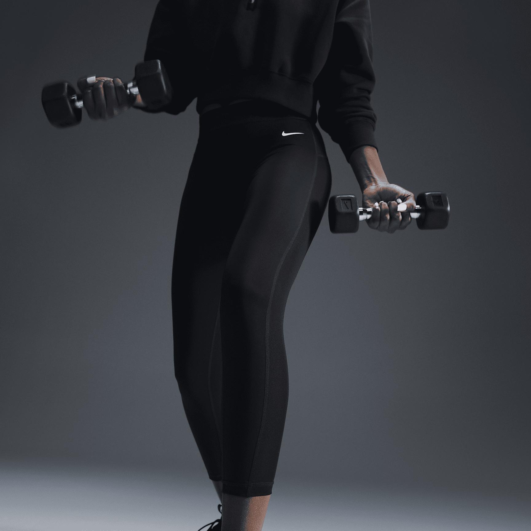 Women's Nike Pro Mid-Rise 7/8 Mesh-Paneled Leggings Product Image