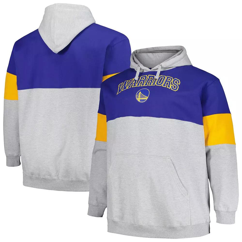 Men's Fanatics Branded Royal/Gold Golden State Warriors Big & Tall Pullover Hoodie, Size: 3XB, Blue Product Image
