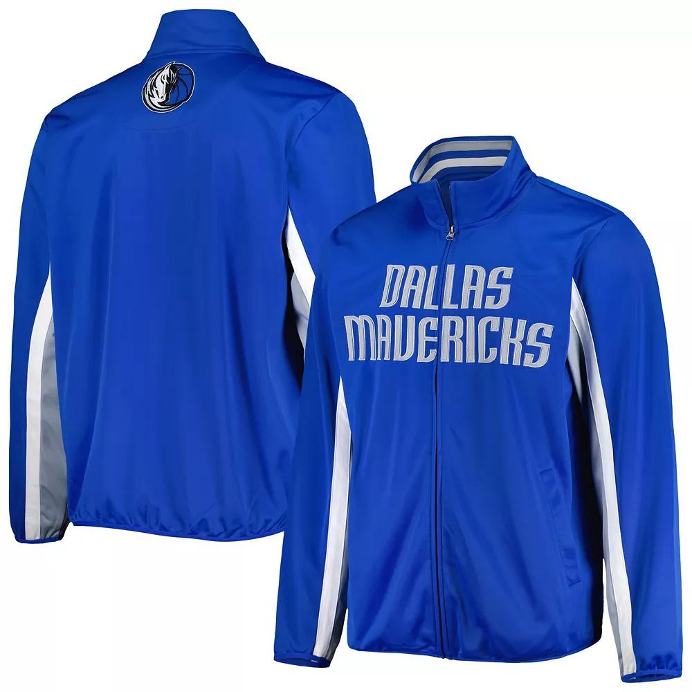 Men's G-III Sports by Carl Banks Blue Dallas Mavericks Contender Wordmark Full-Zip Track Jacket, Size: Large Product Image