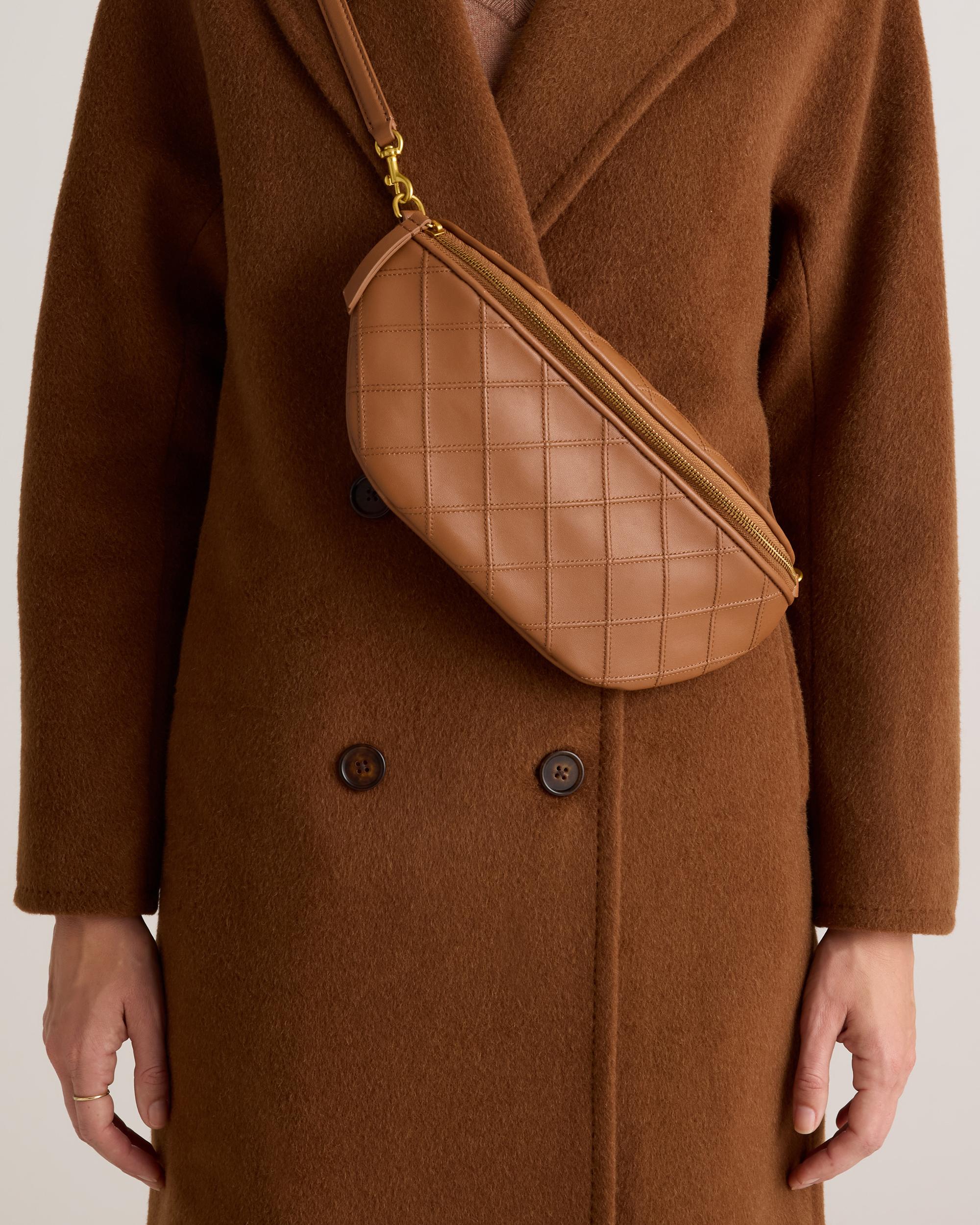 Quince | Women's Italian Leather Diamond Stitch Sling Product Image