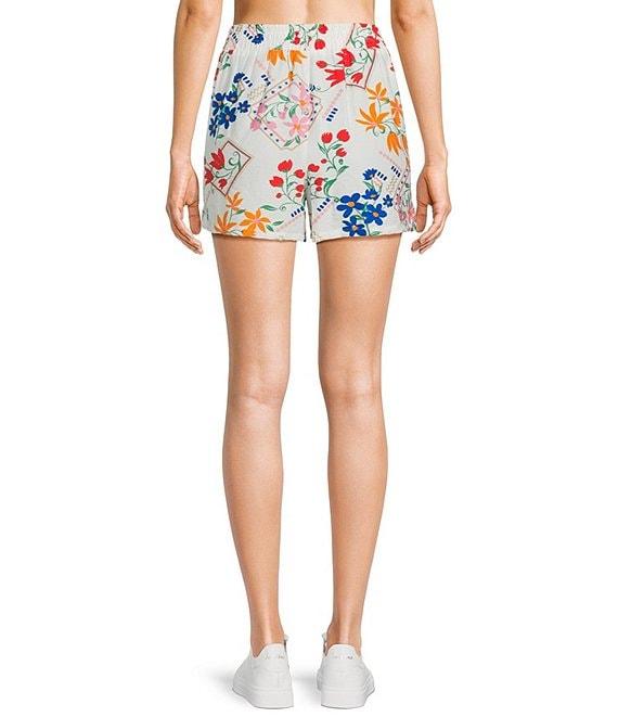 Honey & Sparkle Printed Mid Rise Elastic Waist Coordinating Shorts Product Image