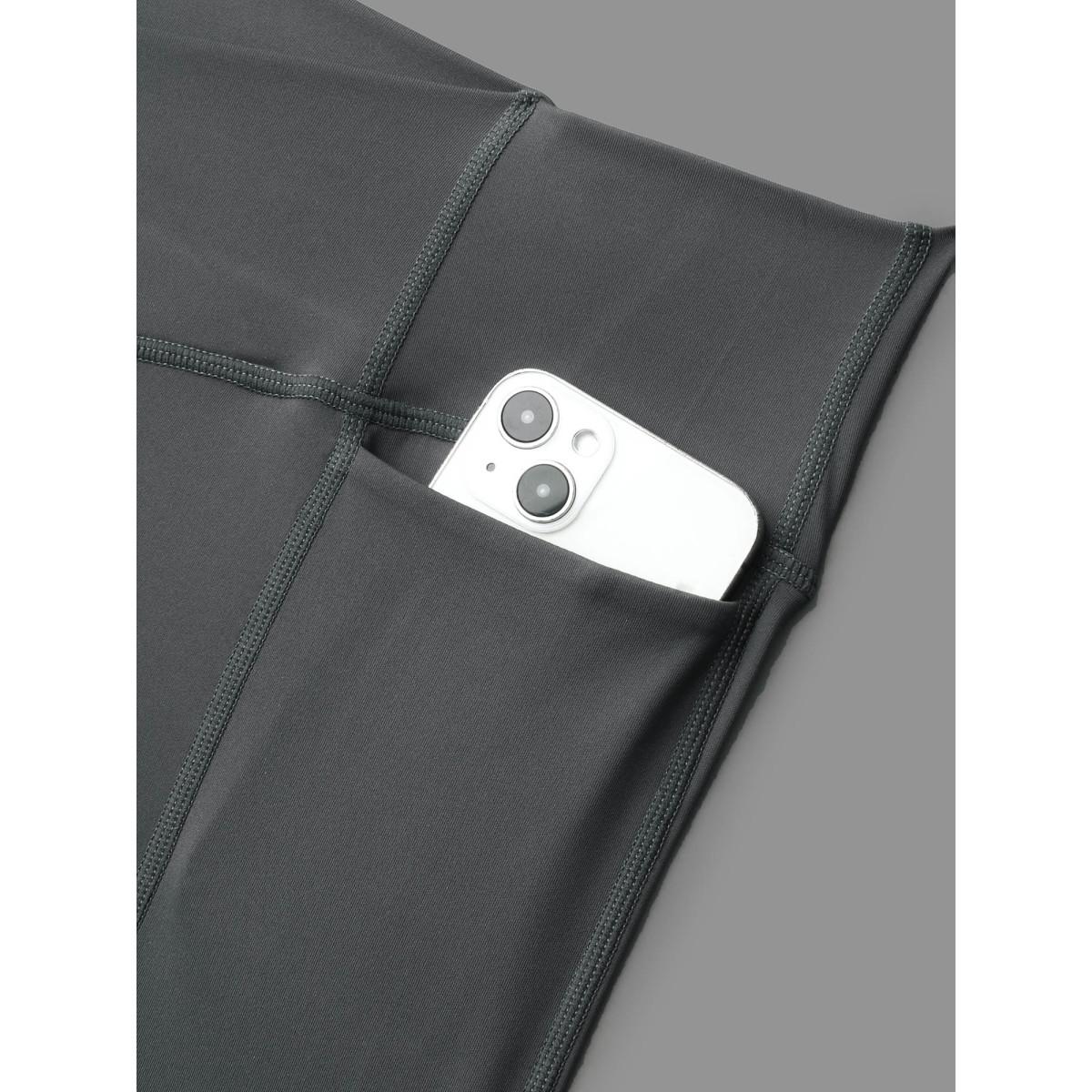 Plus Size V-Shaped Pocket Bootcut Leggings Women DimGray Casual Medium stretch Bootcut Mid Rise Everyday Leggings BloomChic 14-16/1X Product Image