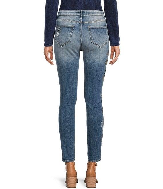 Driftwood X Bluebell Fleur Jackie Floral Embroidered High Rise Skinny Jeans Product Image