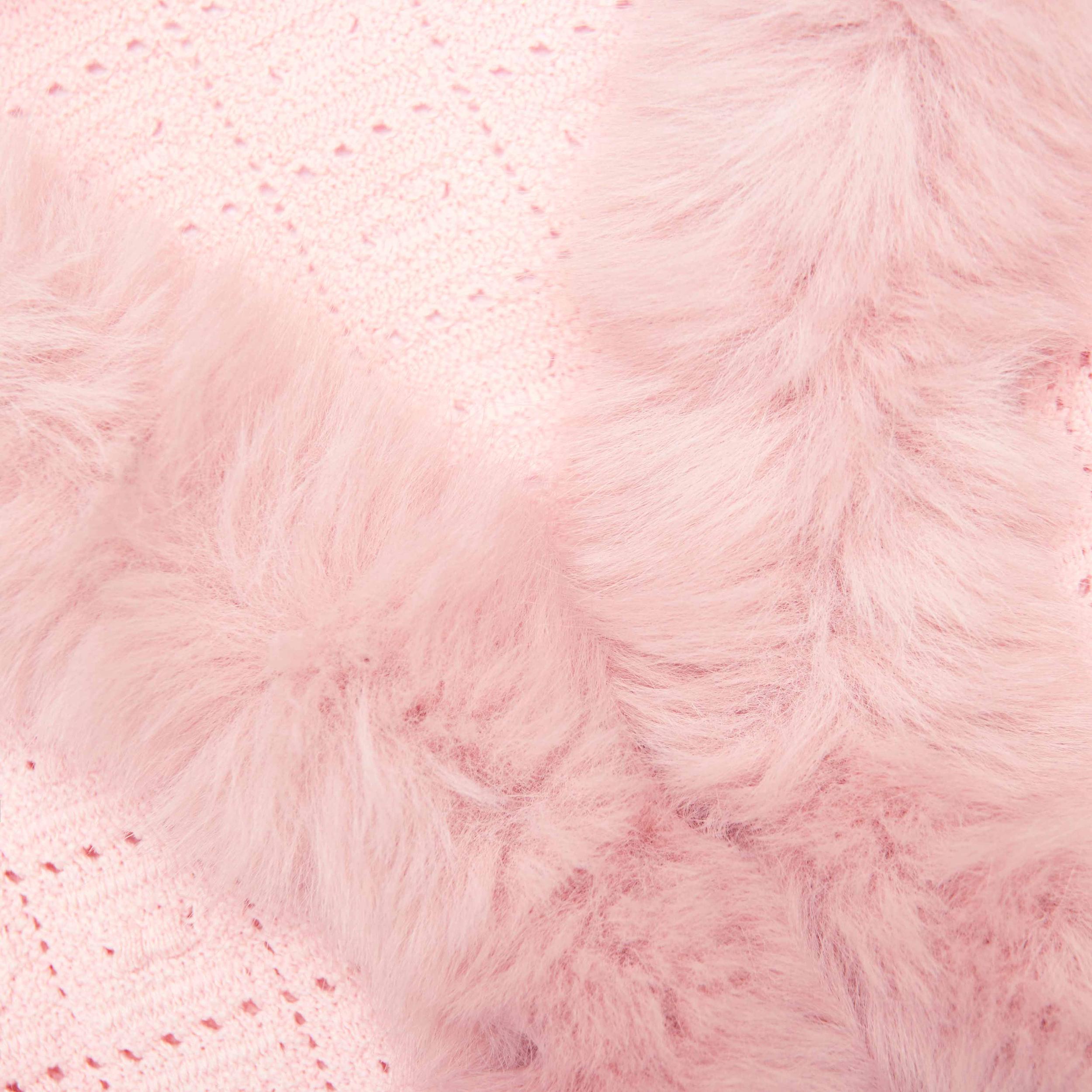 Pink Fur Collar Cardigan Product Image