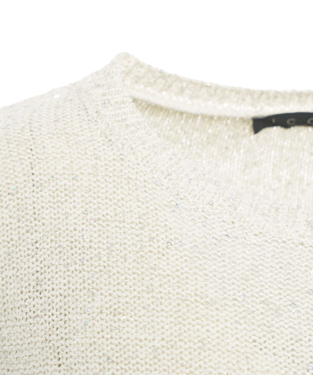 Knit sweater with sequins Product Image