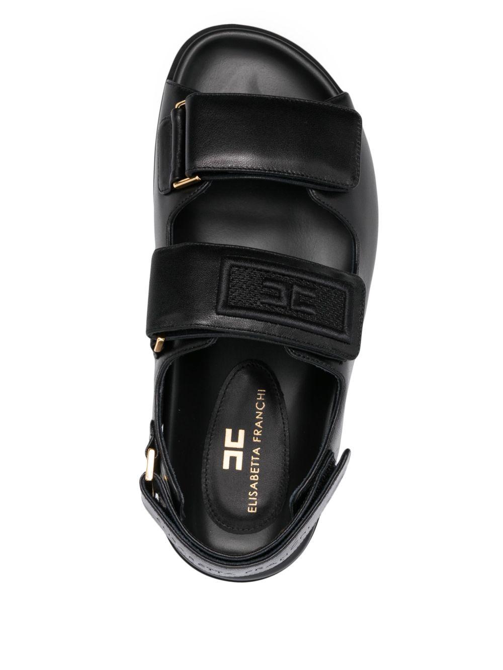 leather flat sandals  Product Image