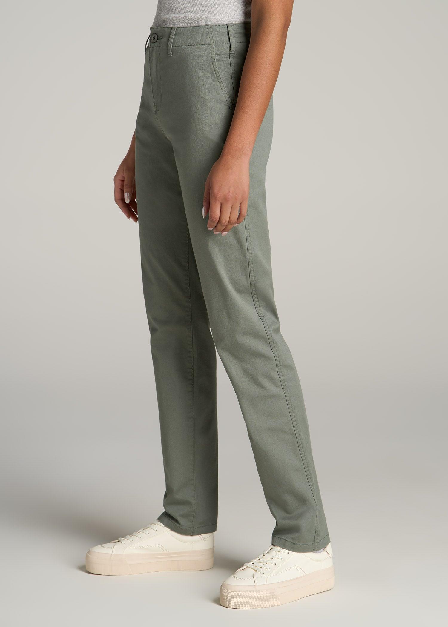 High Rise Tapered Chino Pants for Tall Women in Washed Black Female Product Image