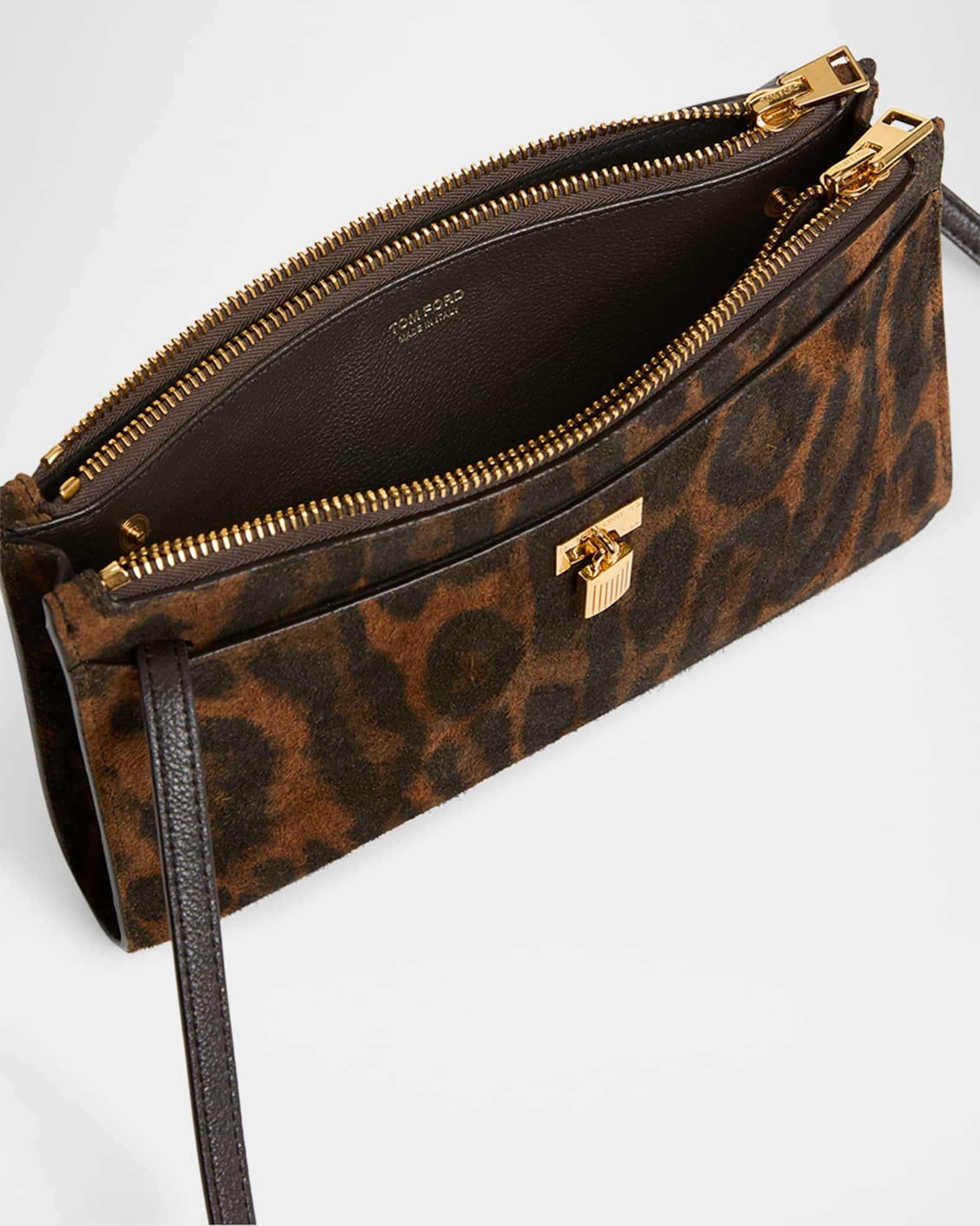 Padlock Mini Crossbody Bag in Ocelot-Print Suede Product Image