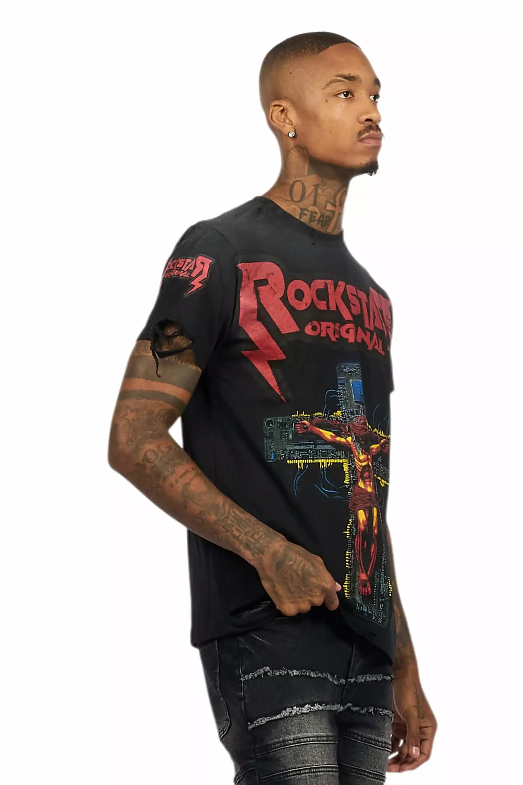 Javion Black Graphic T-Shirt Male Product Image