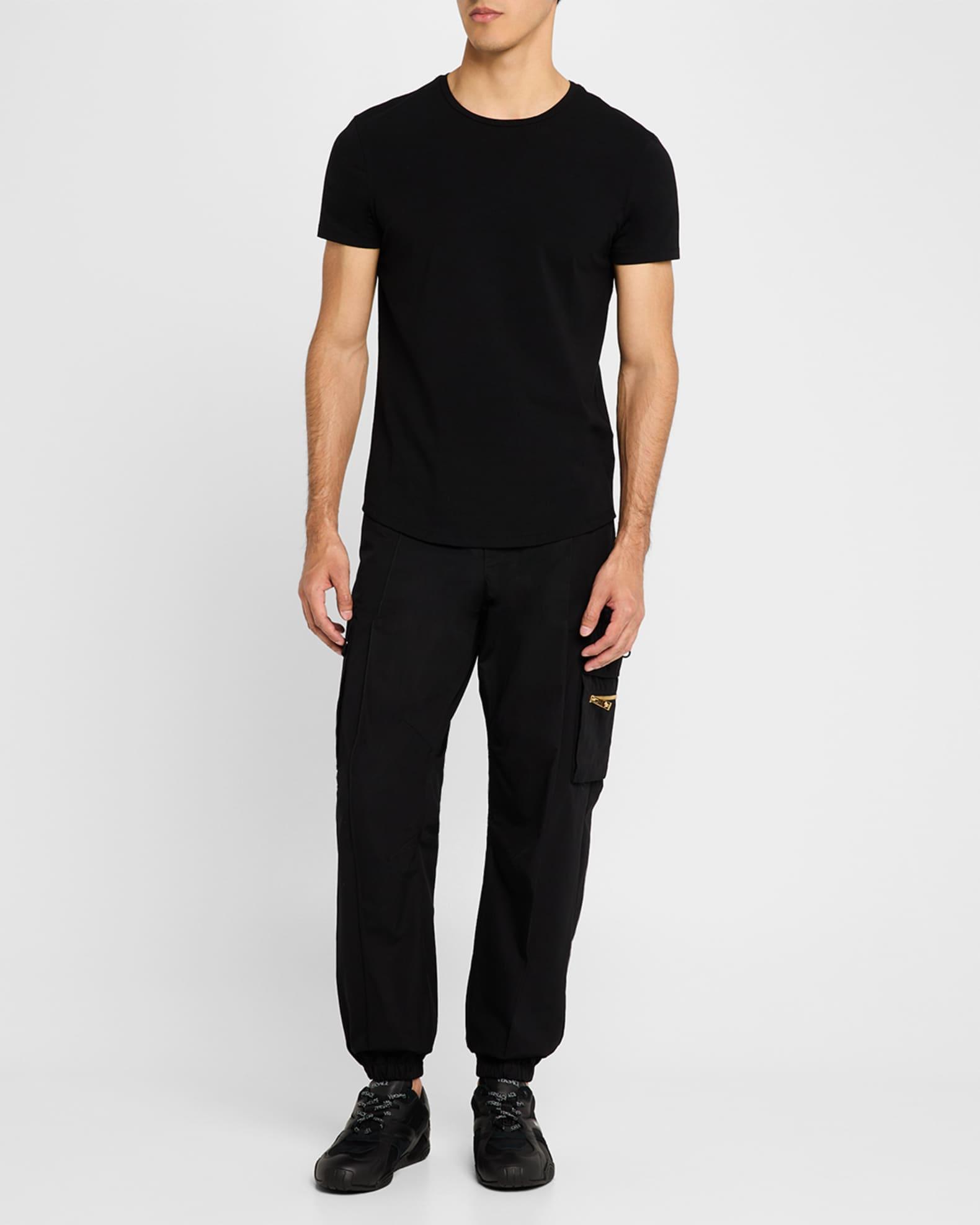 Men's Nylon and Leather Runner Sneakers Product Image