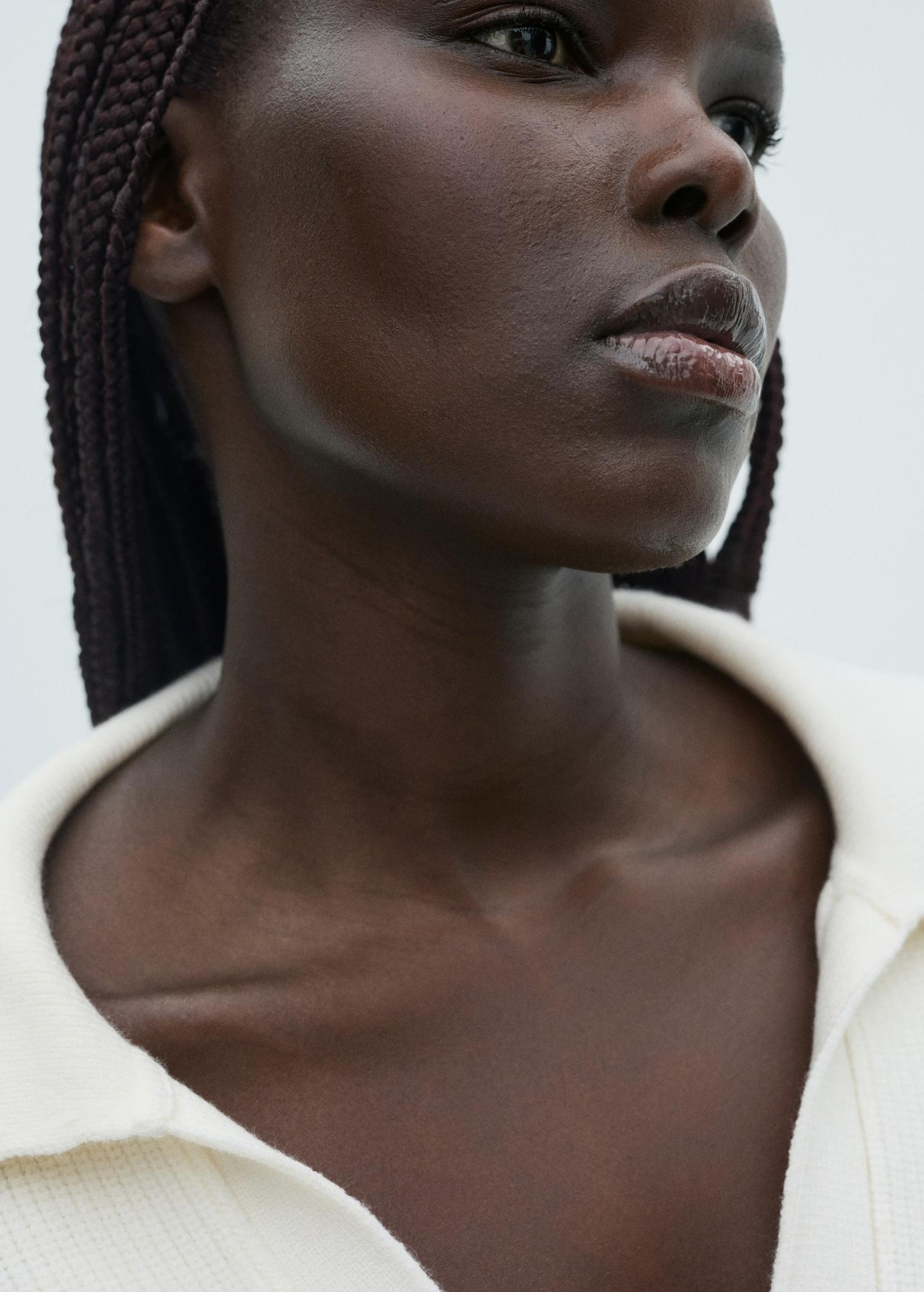 Knitted polo-neck sweater - Women | MANGO USA Product Image