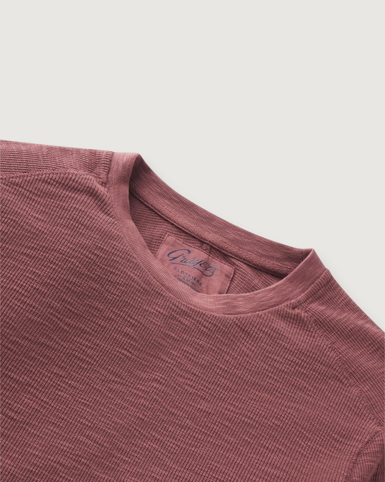 Clint Waffle Cotton Crew - Root Beer Product Image