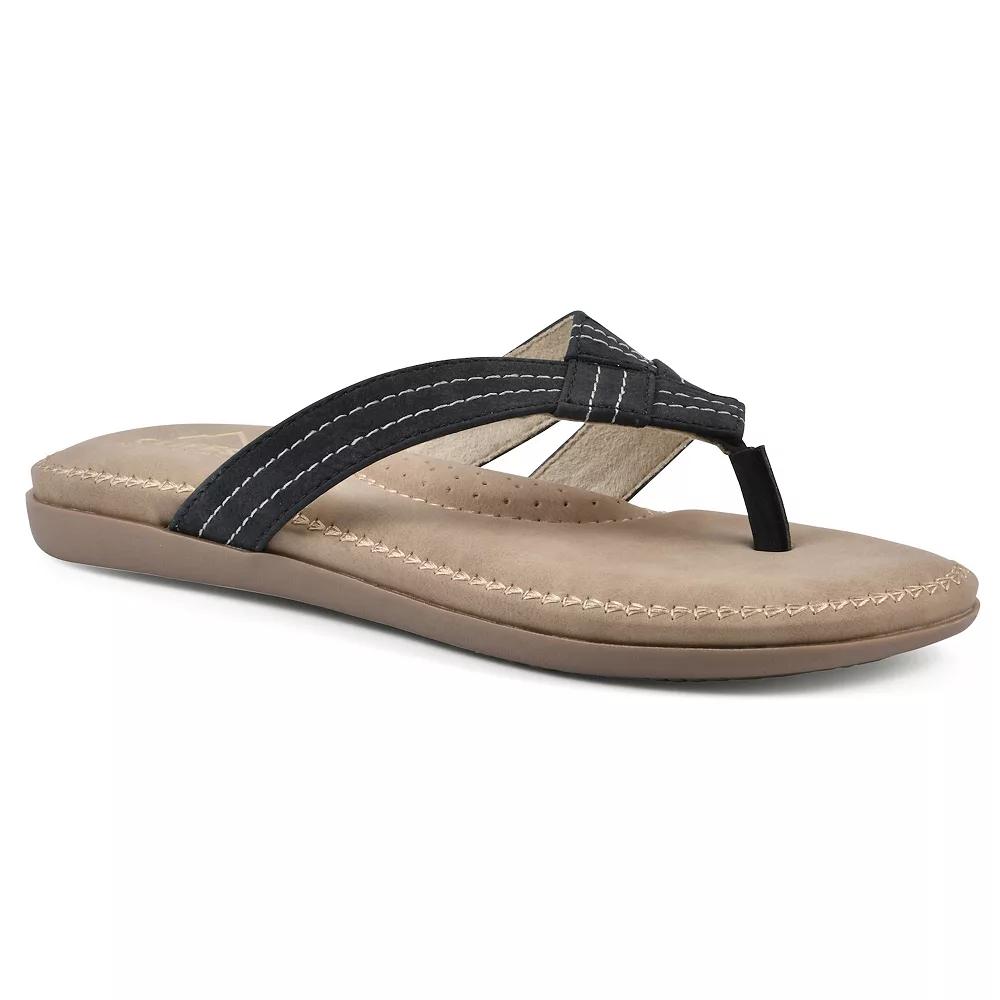 Cliffs by White Mountain Fateful Women's Comfort Thong Sandals, Size: 9.5, Black Nubuck Product Image