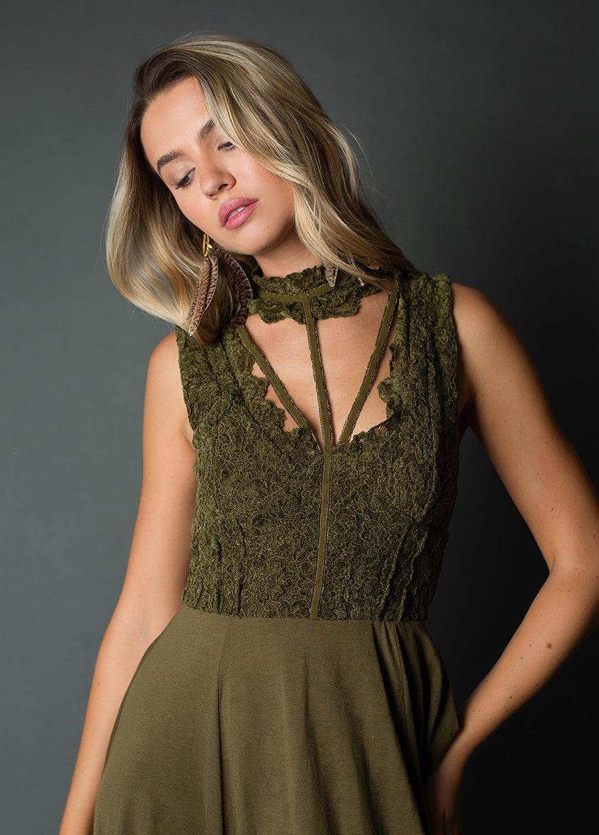 Layana Dress in Olive Female Product Image