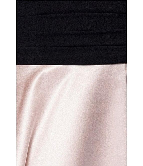 Xscape Mixed Media Satin Strapless Neck Sleeveless A-Line Gown Product Image