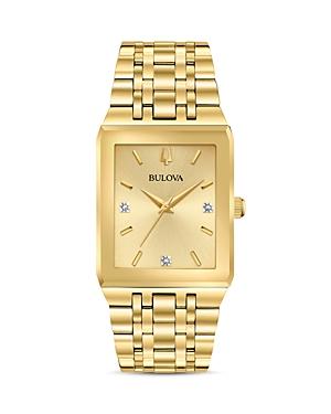 Bulova Futuro Quadra Gold-Tone Link Bracelet Watch, 30mm x 45mm Product Image