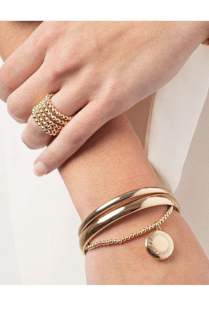 Classic Gold 3MM Cherish Small Gold Locket Bracelet Product Image