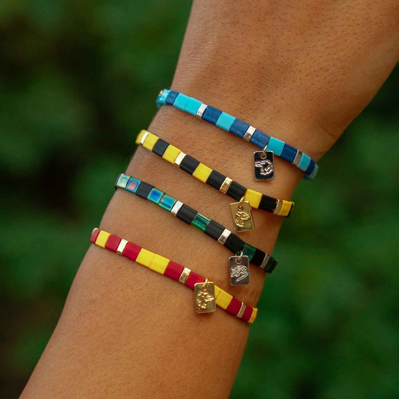 Hufflepuff™ Tile Bead Stretch Bracelet Male Product Image