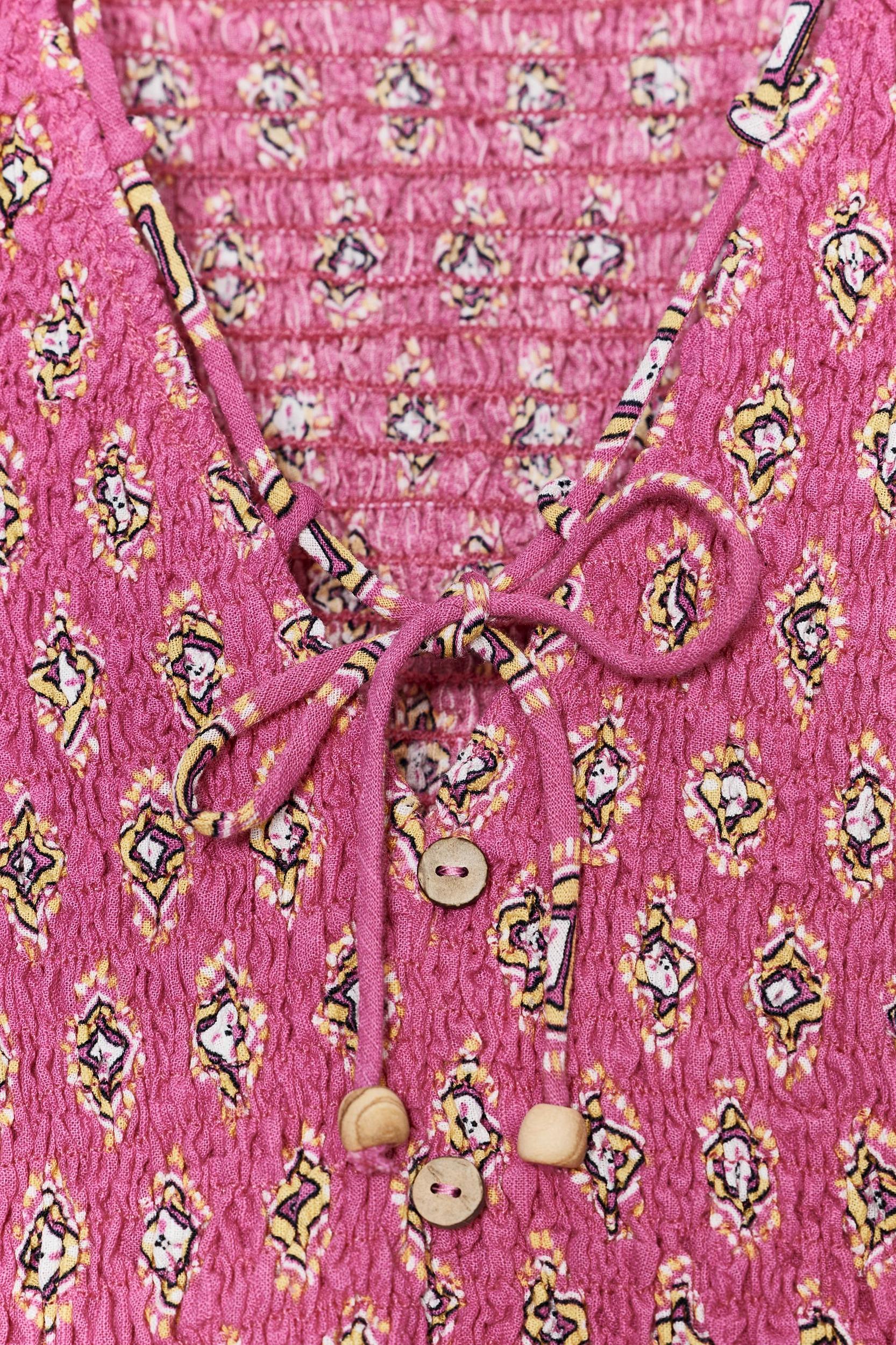 SMOCKED PRINT TOP Product Image