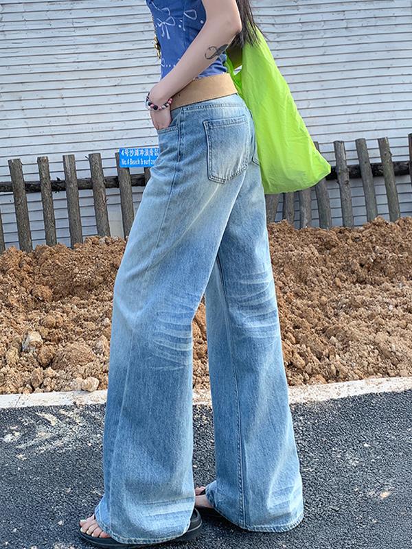 Wash Crease Boyfriend Jeans Product Image