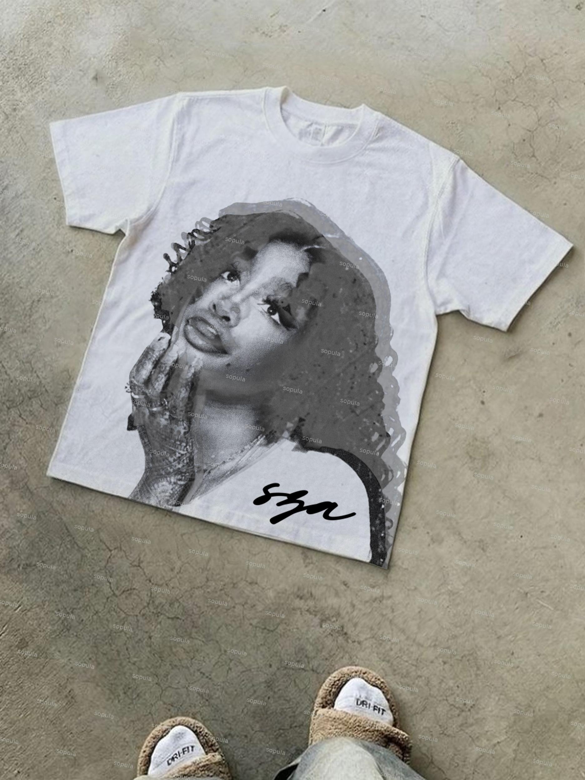 Vintage Sza Graphic Cotton T-shirt Product Image