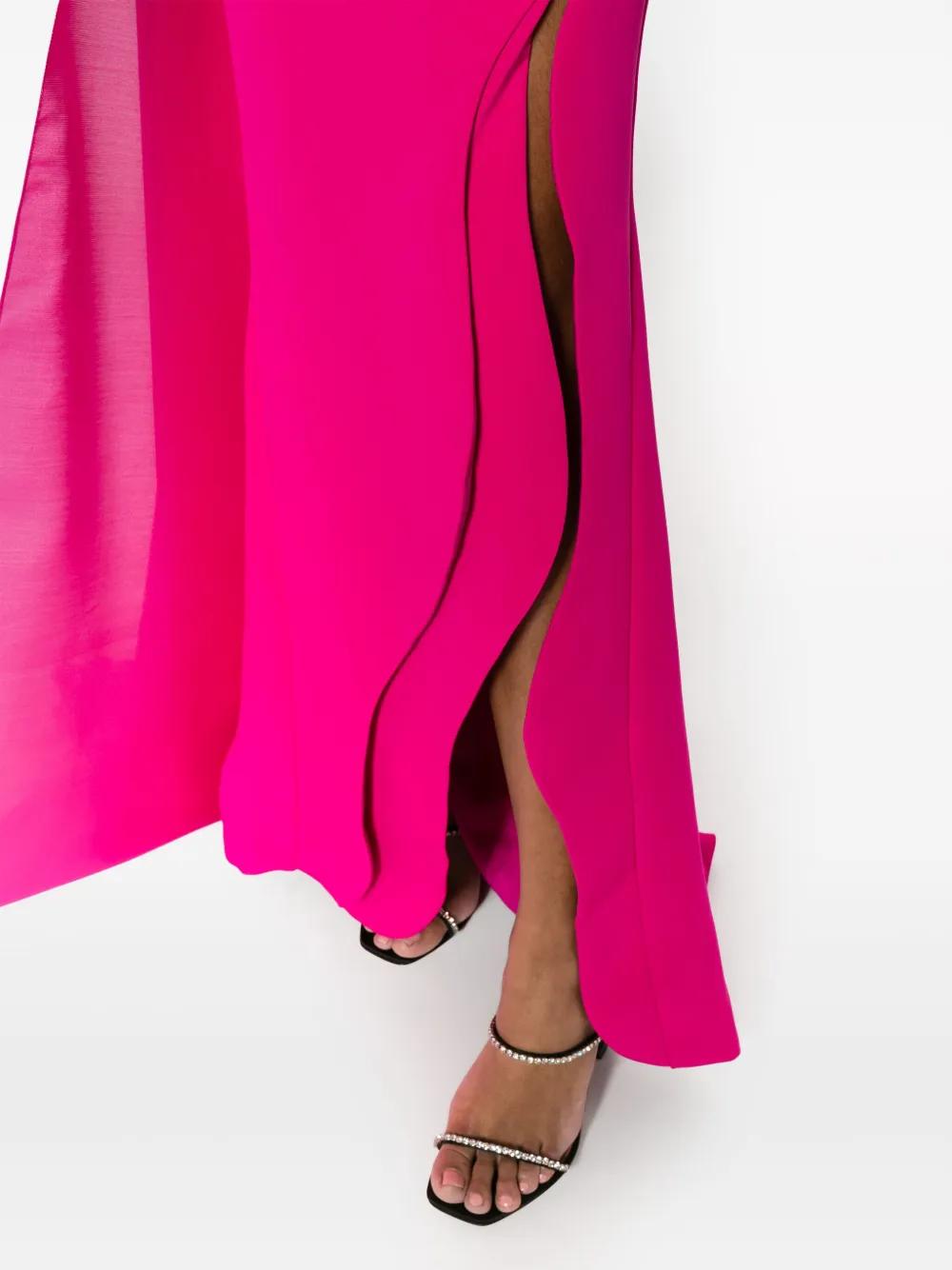 asymmetric draped one-shoulder gown Product Image