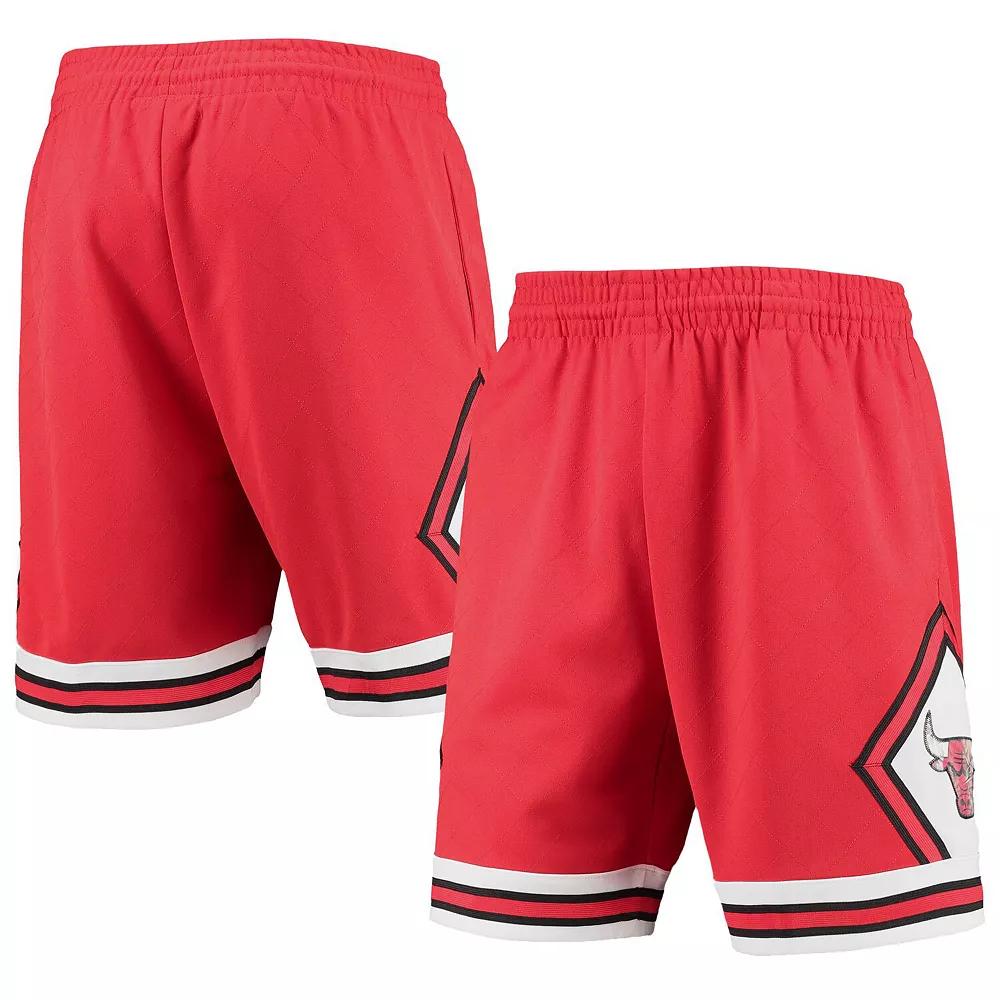 Men's Mitchell & Ness Red Chicago Bulls 1997 Hardwood Classics 75th Anniversary Swingman Shorts, Size: Large Product Image