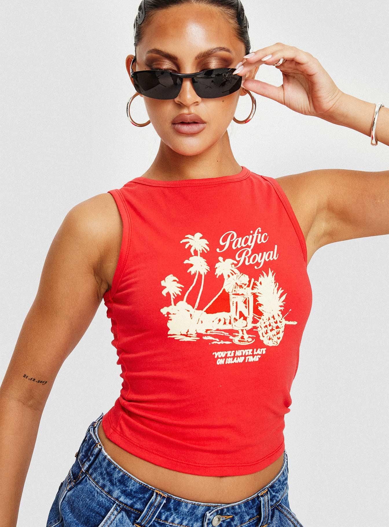 Pacific Royal Tank Top Red Product Image