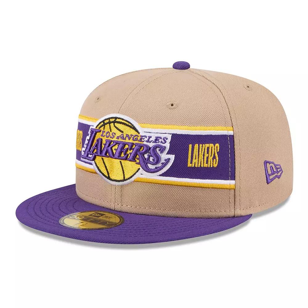 Men's New Era Tan/Purple Los Angeles Lakers 2024 NBA Draft 59FIFTY Fitted Hat, Size: 7 5/8, Team Product Image