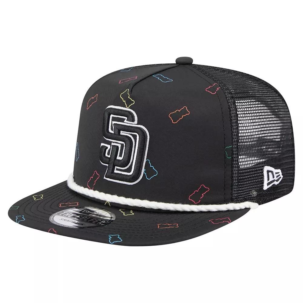 Men's New Era  Black San Diego Padres Gummy Golfer Trucker Adjustable Hat Product Image