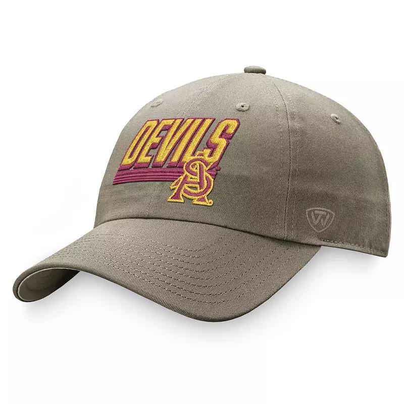 Men's Top of the World Khaki Arizona State Sun Devils Slice Adjustable Hat, Beig K Product Image