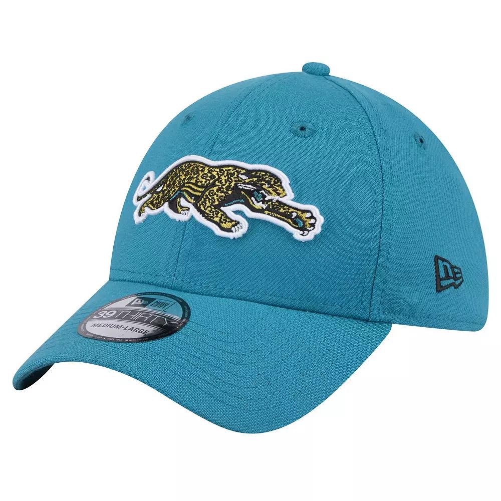 Men's New Era Teal Jacksonville Jaguars Throwback Crawl Standard 39THIRTY Flex Hat,  Product Image