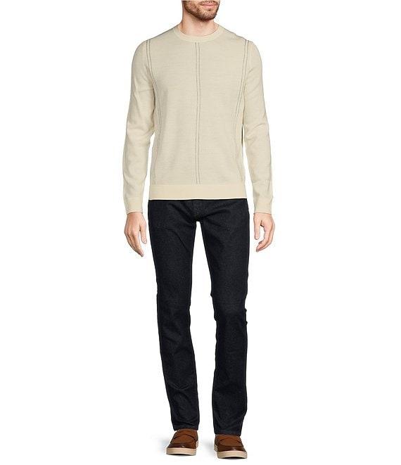 Murano Striped Performance Textured Long Sleeve Crew Neck Sweater Product Image