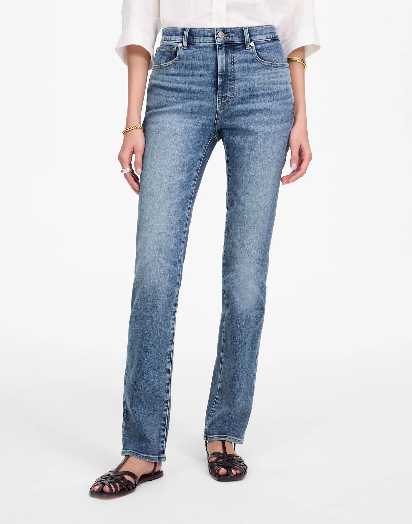 Petite High-Rise Stovepipe Jeans in Ashland Wash Product Image