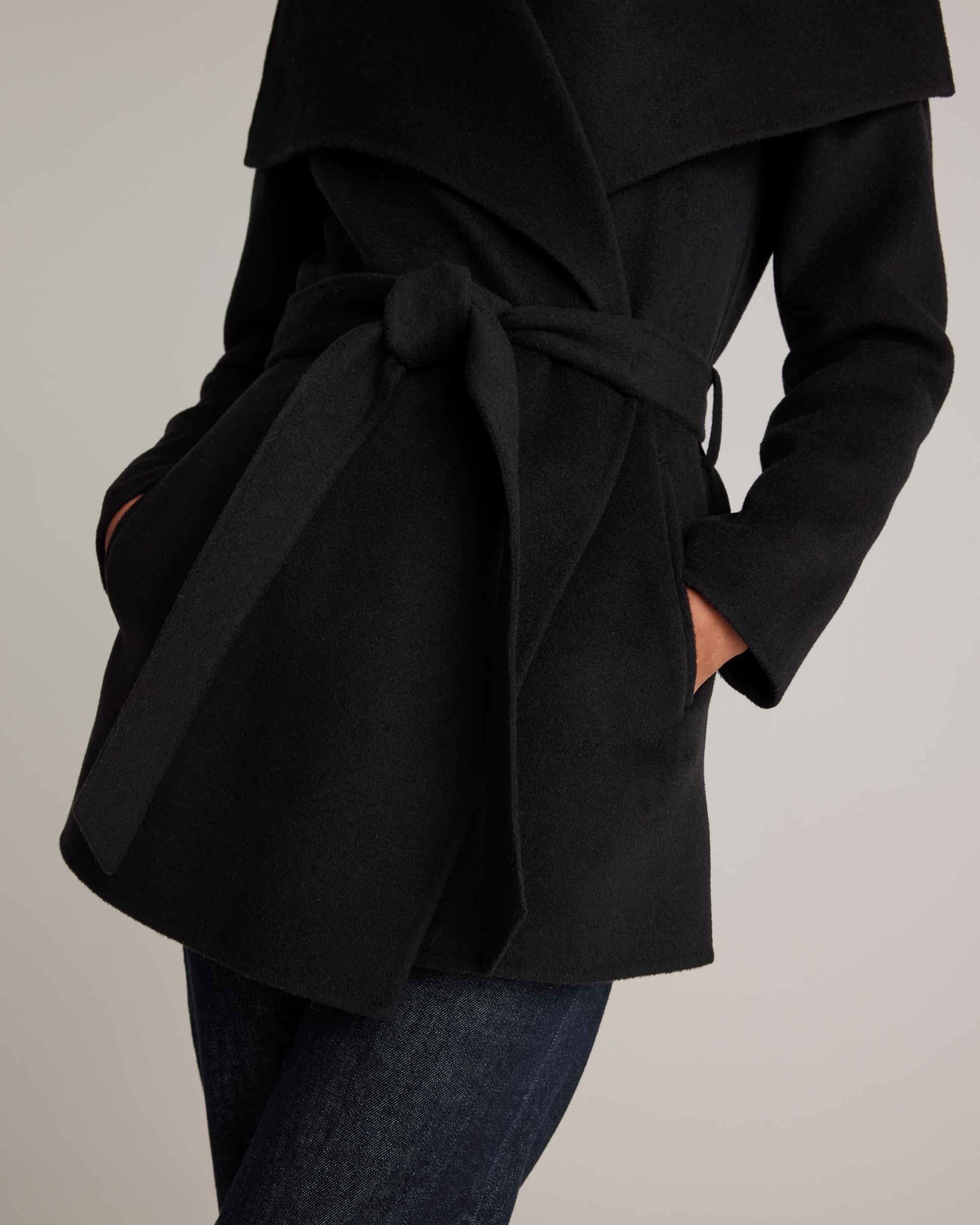Quince | Women's Double-Faced Merino Wool Draped Collar Short Wrap Coat Product Image