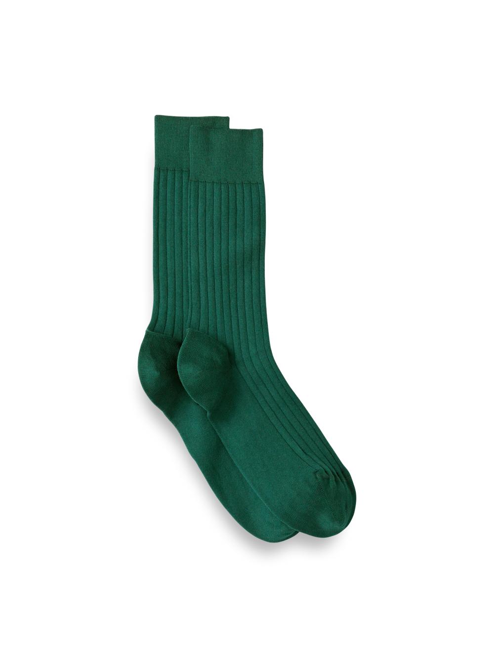 Solid Rib With Contrast Cotton Blend Sock - Green/blue Product Image
