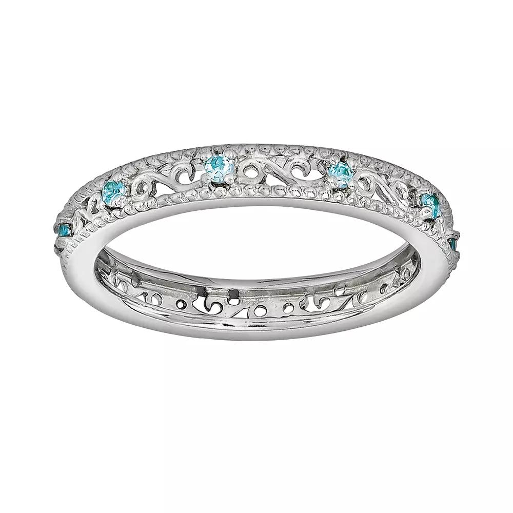 Stacks & Stones Sterling Silver Blue Topaz Stack Ring, Women's,  Product Image